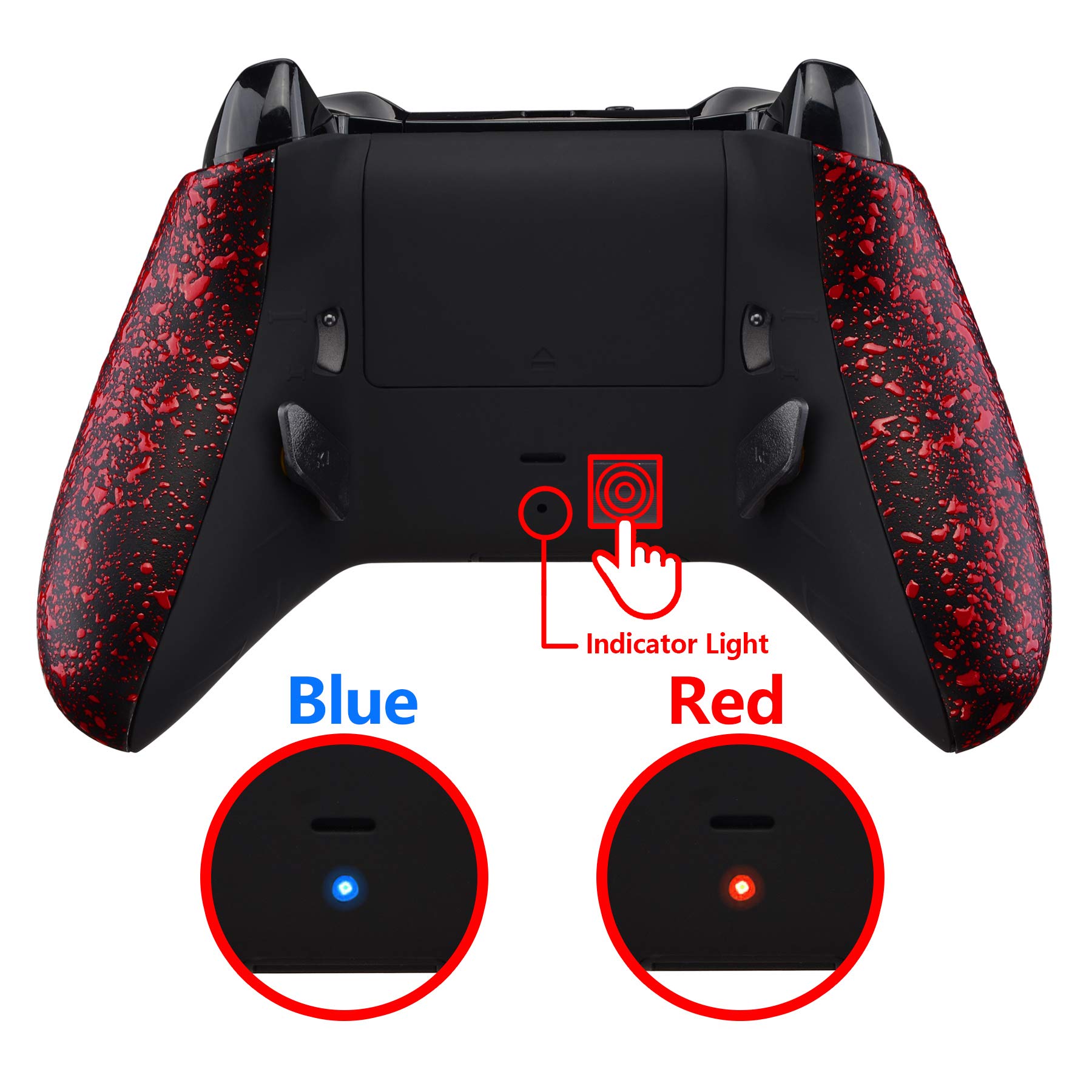 eXtremeRate Lofty Remap Kit avec Trigger Stop pour Xbox One S/X Manette, Coque Arrière avec Boutons Redessinés pour Xbox One S/X Manette (Modèle 1708)-Rouge Texturé