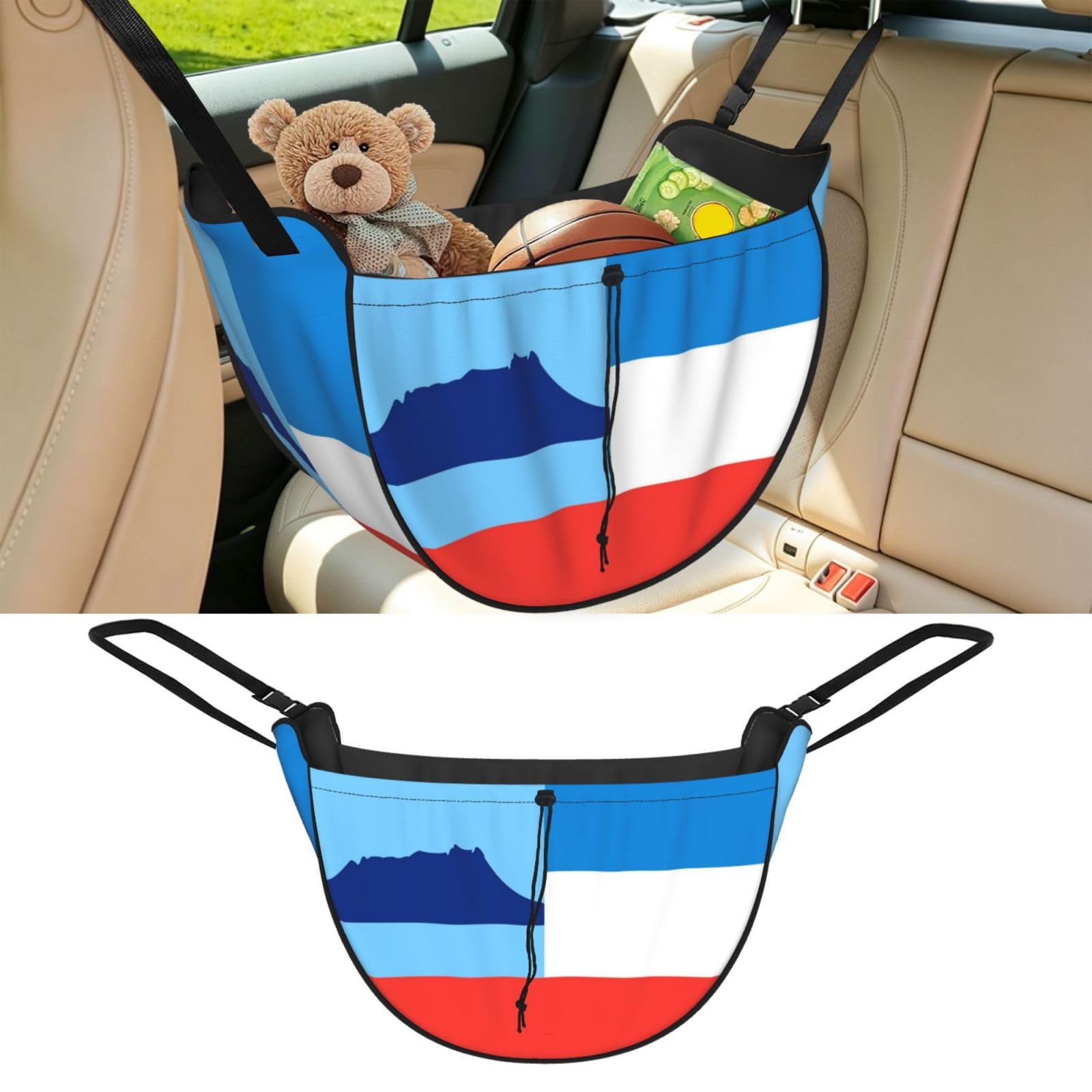 Cntdbu Black Sabah Flag Car Seat Organizer-Backseat Storage Bag For Travel