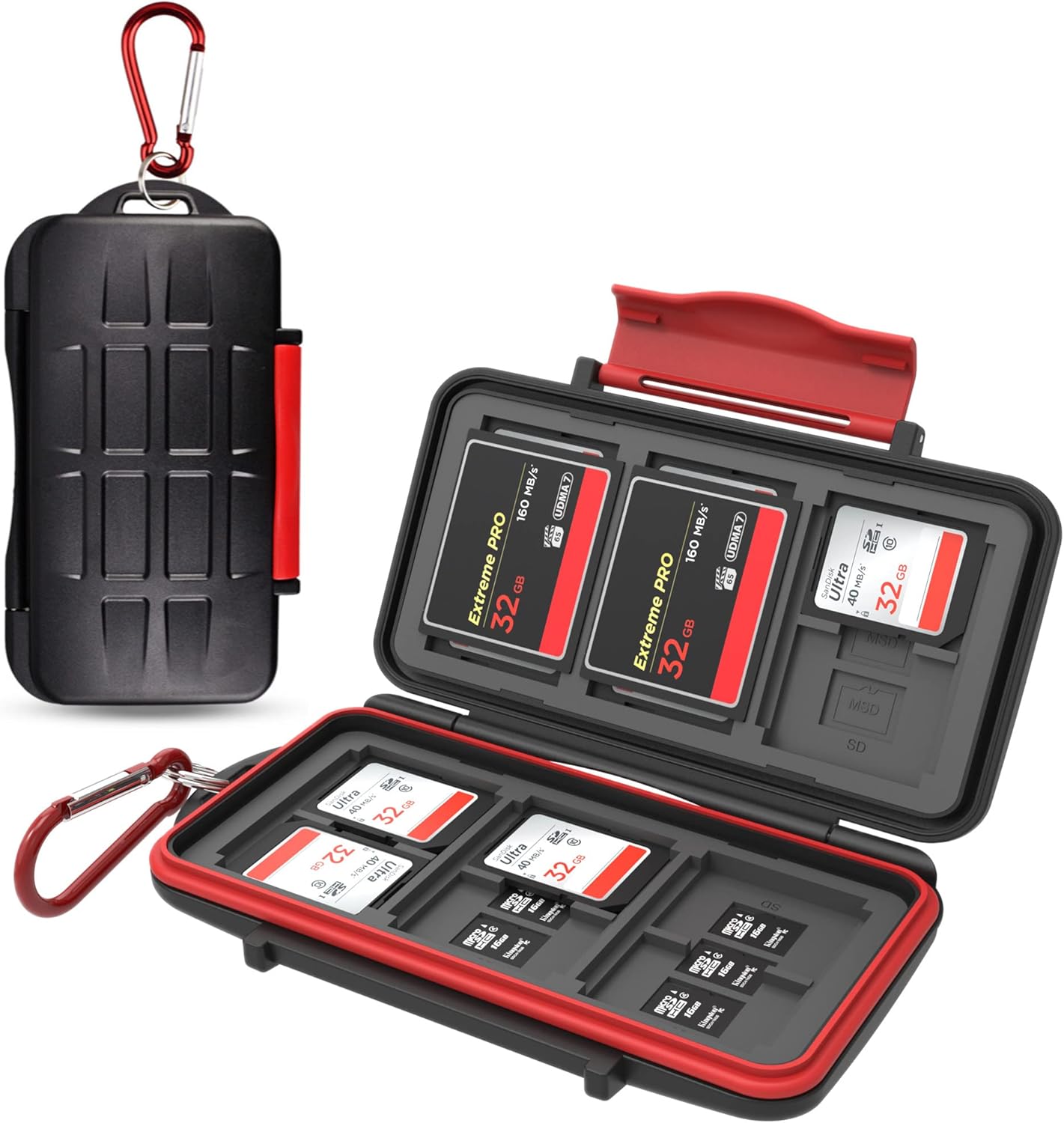 Kiorafoto 36 Slots SD Card Holder for 18 TF + 12 SD + 6 CF Memory Card