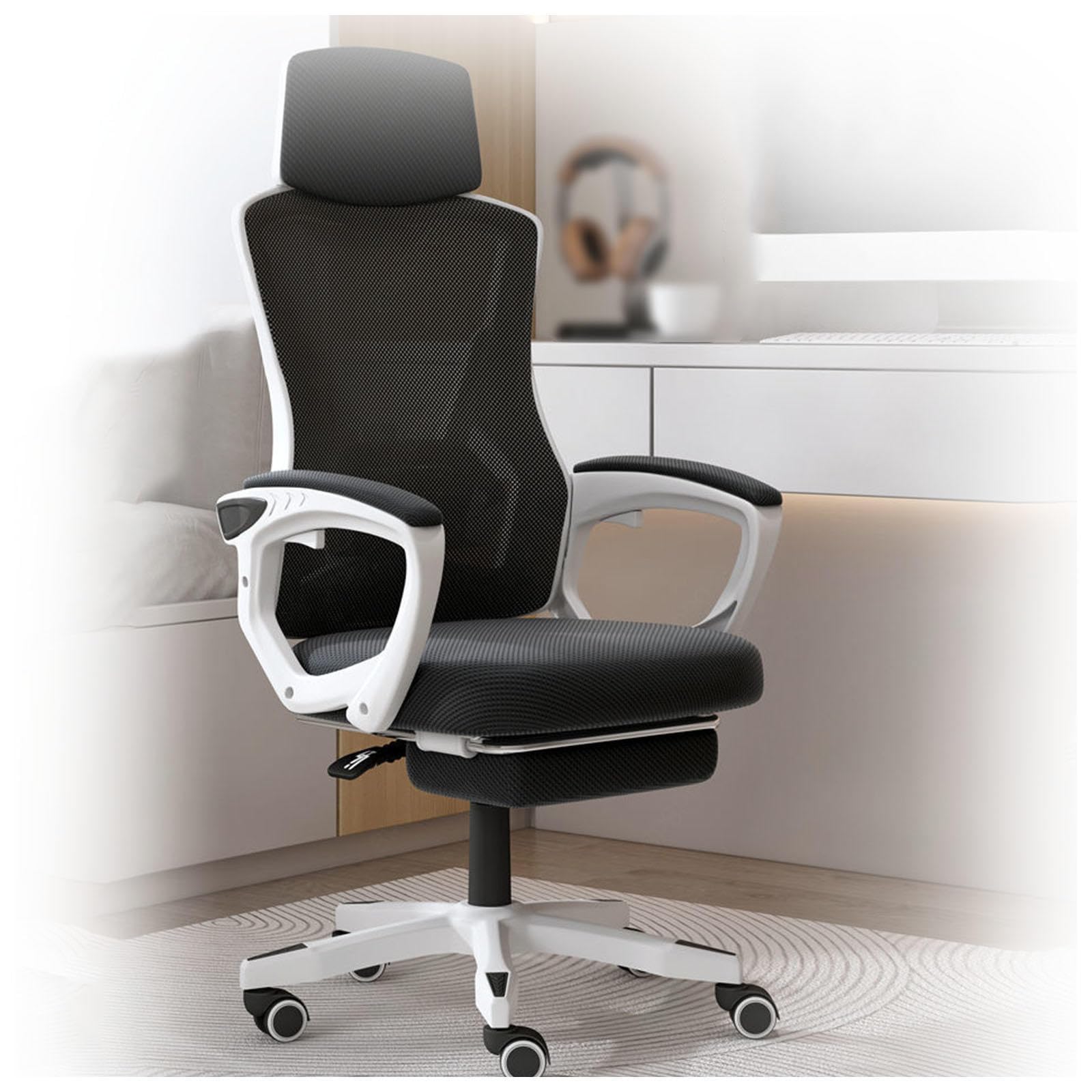 2脚セット】オフィスチェアメッシュPU ハイバックメッシュランバーサポート