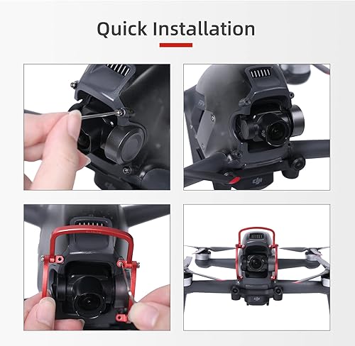 Miniatura 8 de gouduoduo2018 FPV Drone Gimbal Bumper para DJI FPV Drone PTZ Protect Bar Cámara de aleación de aluminio Anti-colisión (negro)