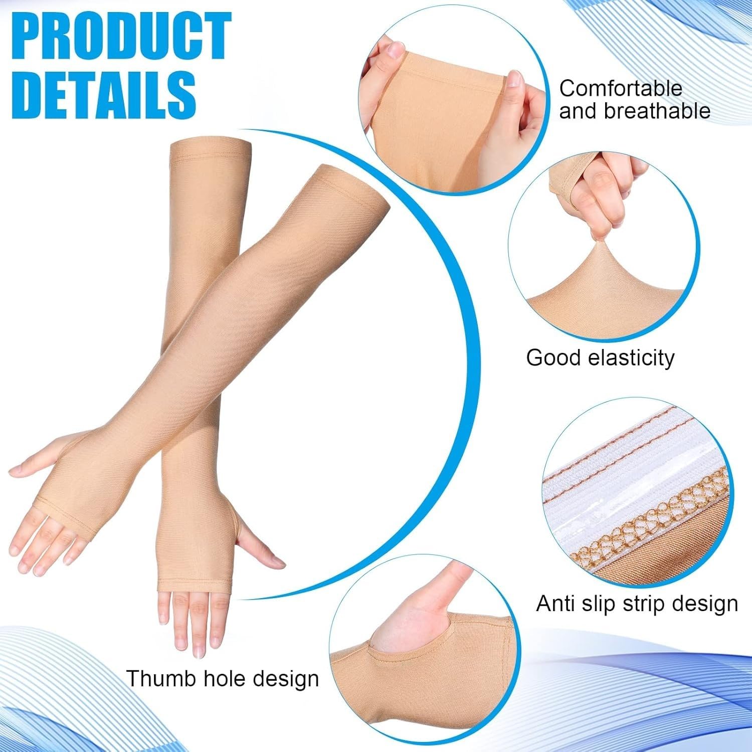 Mangas protectoras para la piel de los ancianos, protectores de brazo para compresión delgada y moretones, lavables, para hombres y mujeres, manga protectora de brazo para piel fina, mujeres