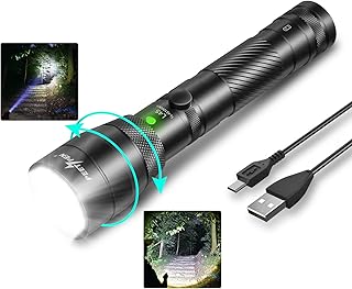 L45 Rechargeable Tactical Flashlights 2000 High Lumens, Super Bright Zoomable Flashlight, Waterproof IPX6 4 Modes Long Working Time, Emergency Flash Light, Camping Hiking Outdoor Survival