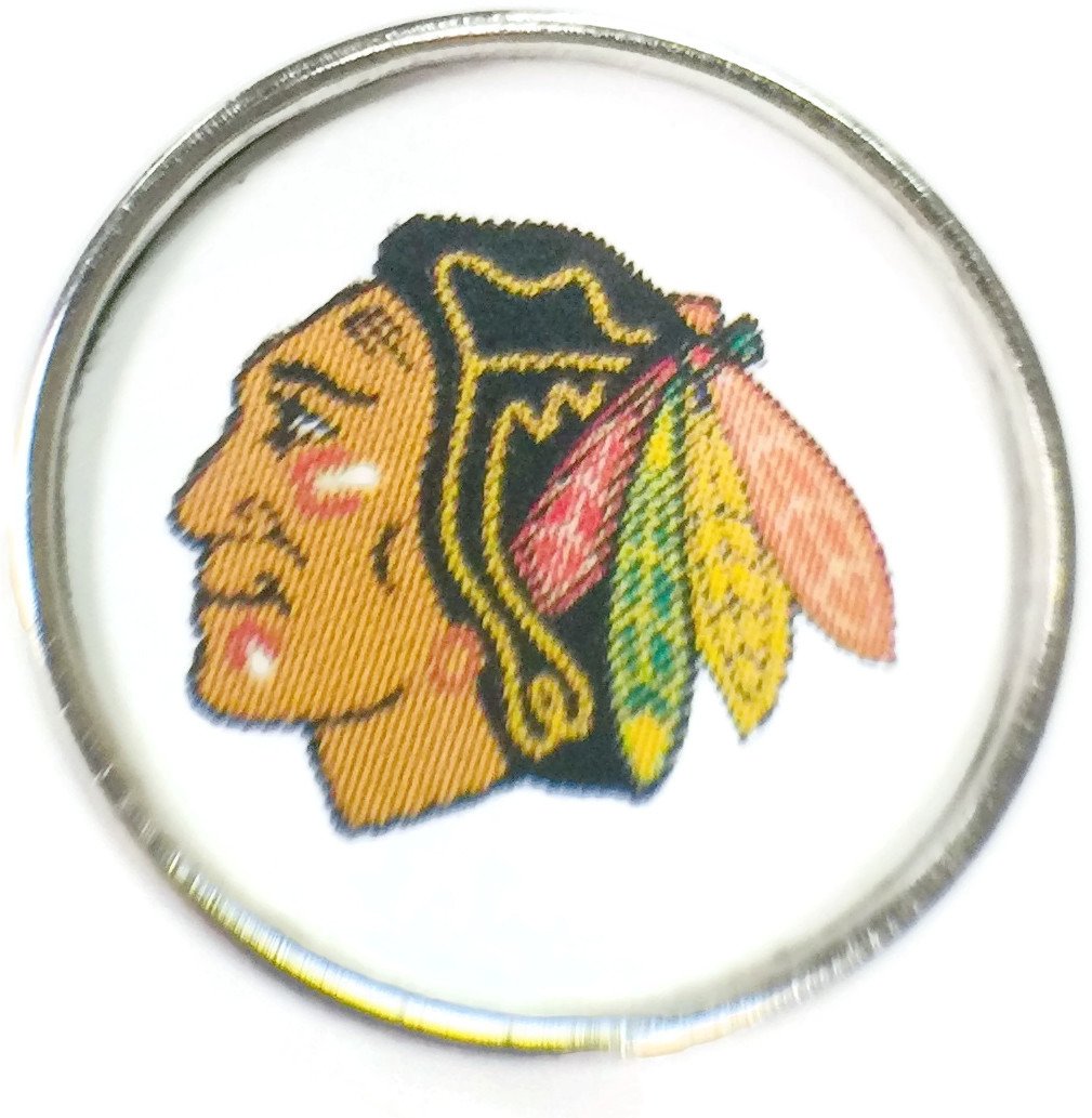 Snap Jewelry Fashion NHL Hockey Logo Chicago Blackhawks 18MM - 20MM Snap Charm