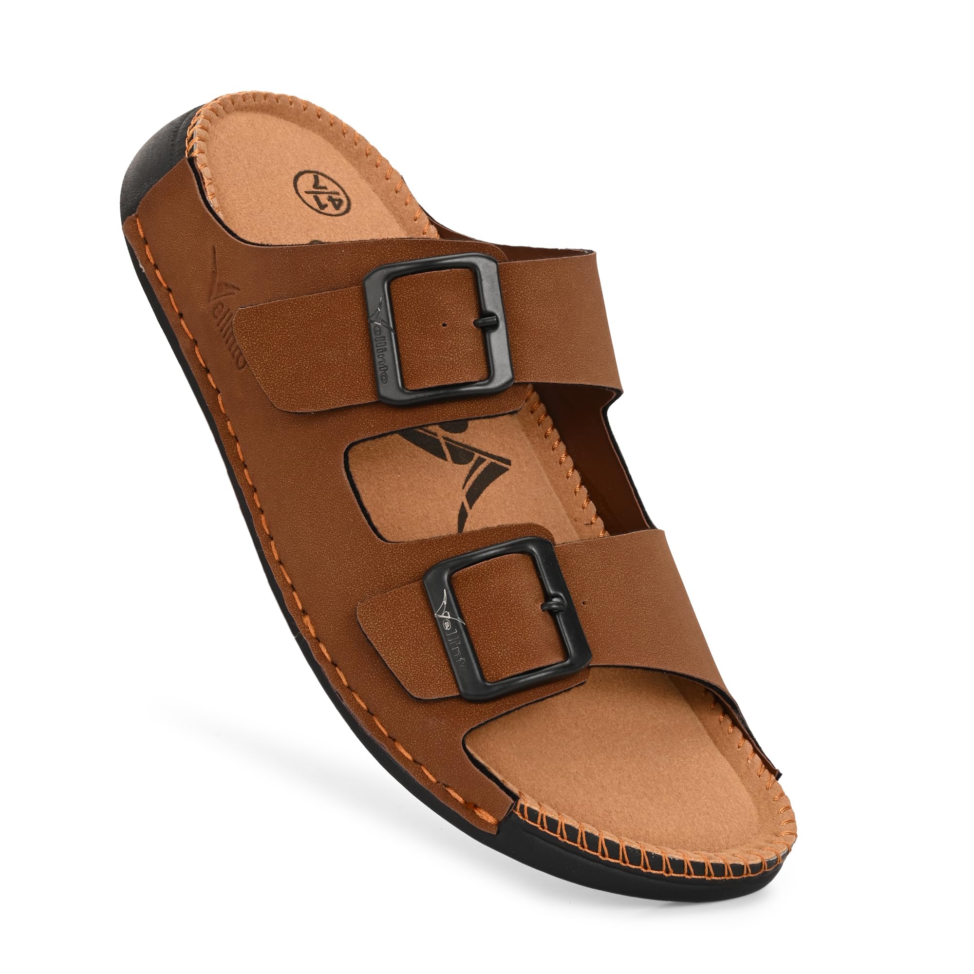 STRIVEX Double Buckle Adjustable Strap Slide Sandals/Slippers/Mules ll Casual Stylish Slippers-image-13