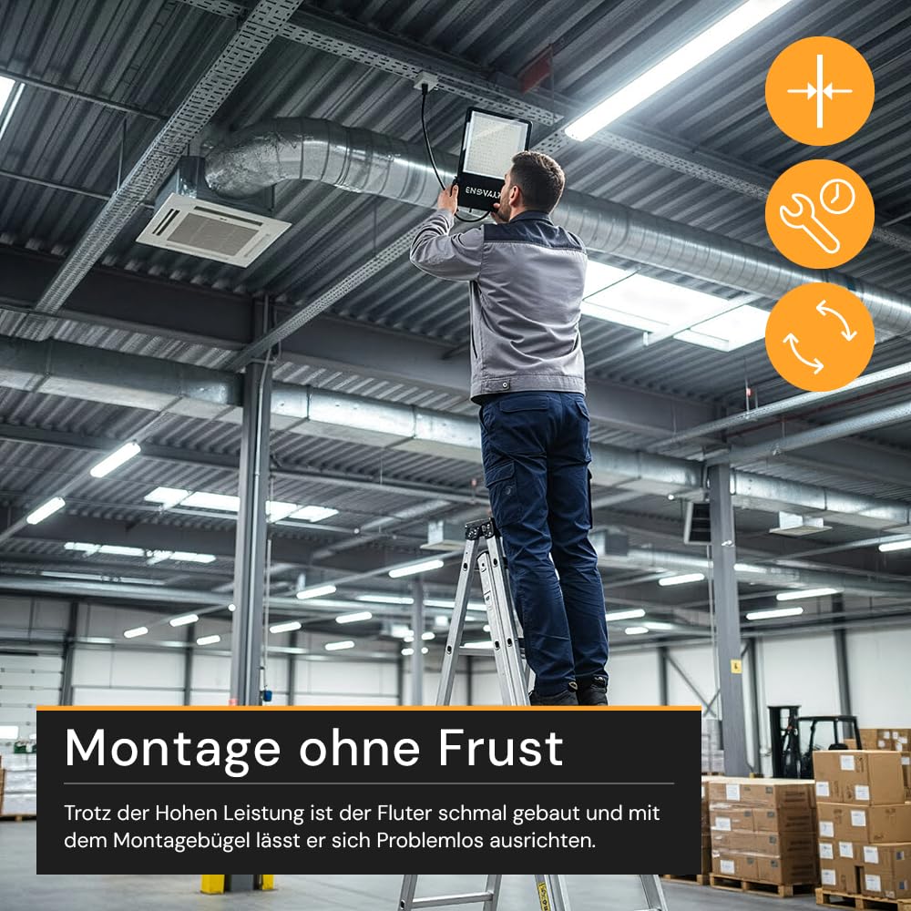 LED Strahler außen 50W - 4000K Neutralweiß 6500lm IP65 Außenlampe Wand - Outdoor Scheinwerfer für Wege Haus Garten & Hof - Außenleuchte Flutlichstrahler Fluter Spotlight