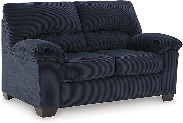 Signature Design by Ashley SimpleJoy Contemporary Loveseat for Living Room, Blue