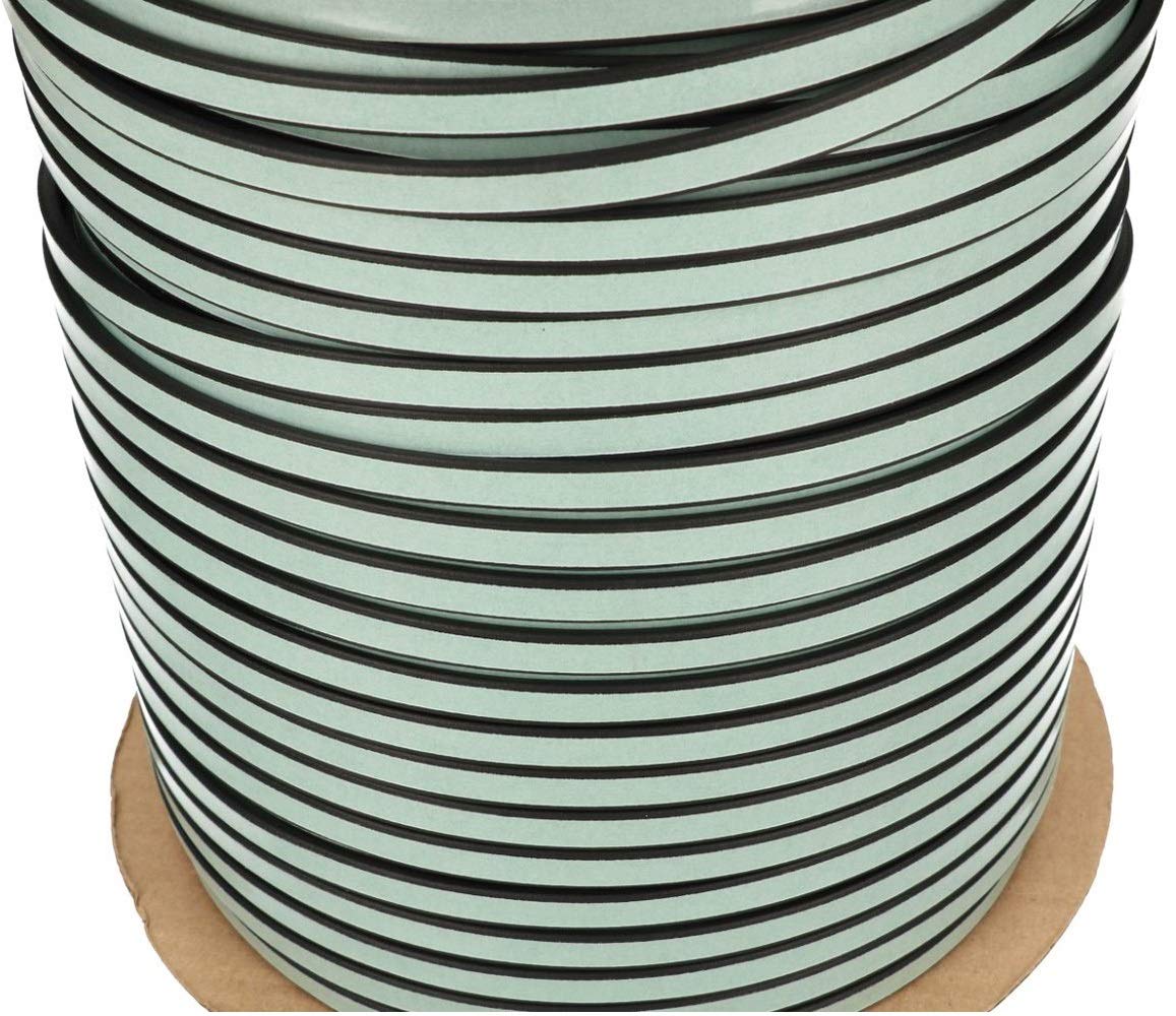 KOTARBAU® Burlete para Puertas y Ventanas, Forma en E, Negro, 10 x 4 mm / 100 m, Tira de Sellado, Banda autoadhesiva, Aislante, Cinta de Caucho, Junta de Goma, Aislamiento térmico