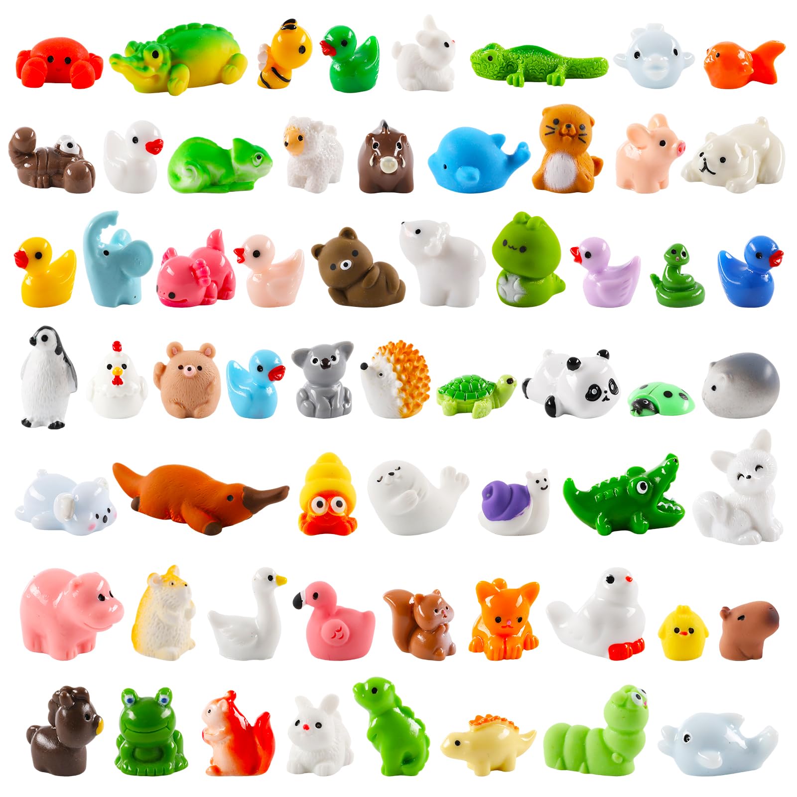 XREE 60Pcs Mini Resin Animals 60 Styles Tiny Resin Animal Figures Bulk Little Animal Figures for Fairy Garden Decor Miniature Landscape Dollhouse Accessories โ image 1