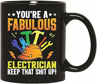 Electrician Gift for Electrical Engineer Wireman Lineman Fabulous Electrician 11oz 15oz Black Coffee Mug