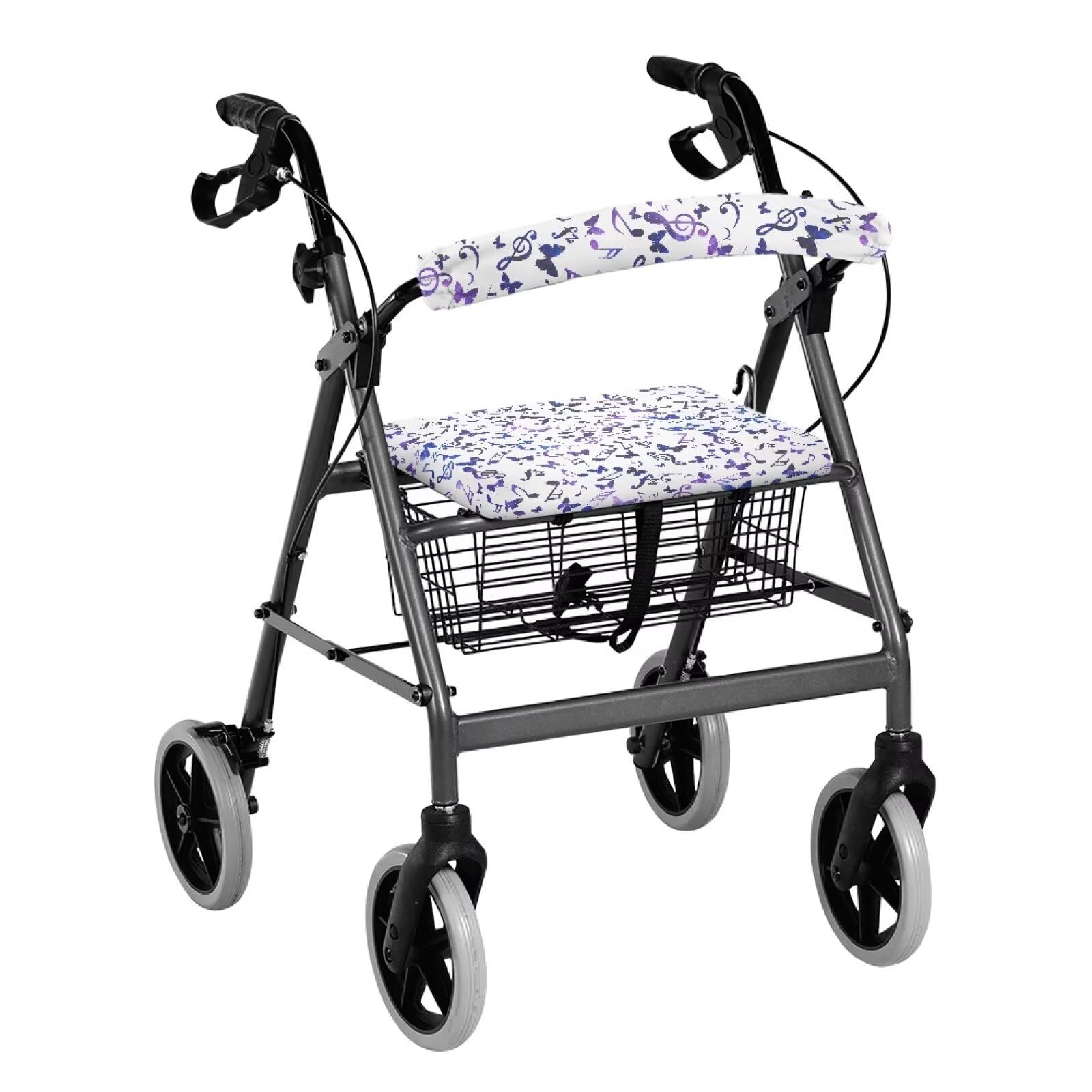 Music Note Butterfly Patterns Accessories for Rollator Walkers Universal Rollator Walker Seat and Backrest Covers Soft Walkers Seat Covers for Seniors Women Men