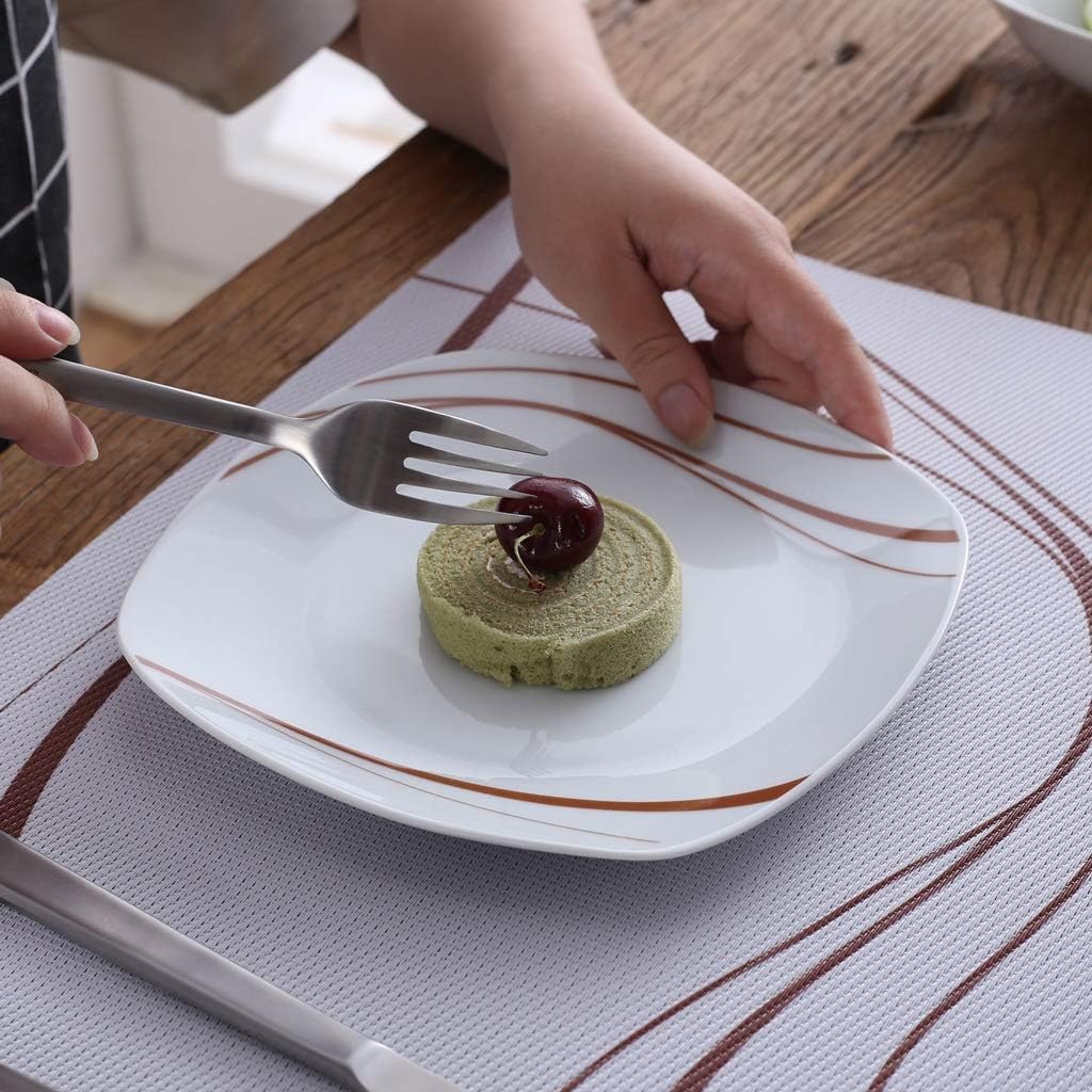 24-Piece Ceramic Dinner Plate Set Porcelain Tableware of Bowl Dessert Soup