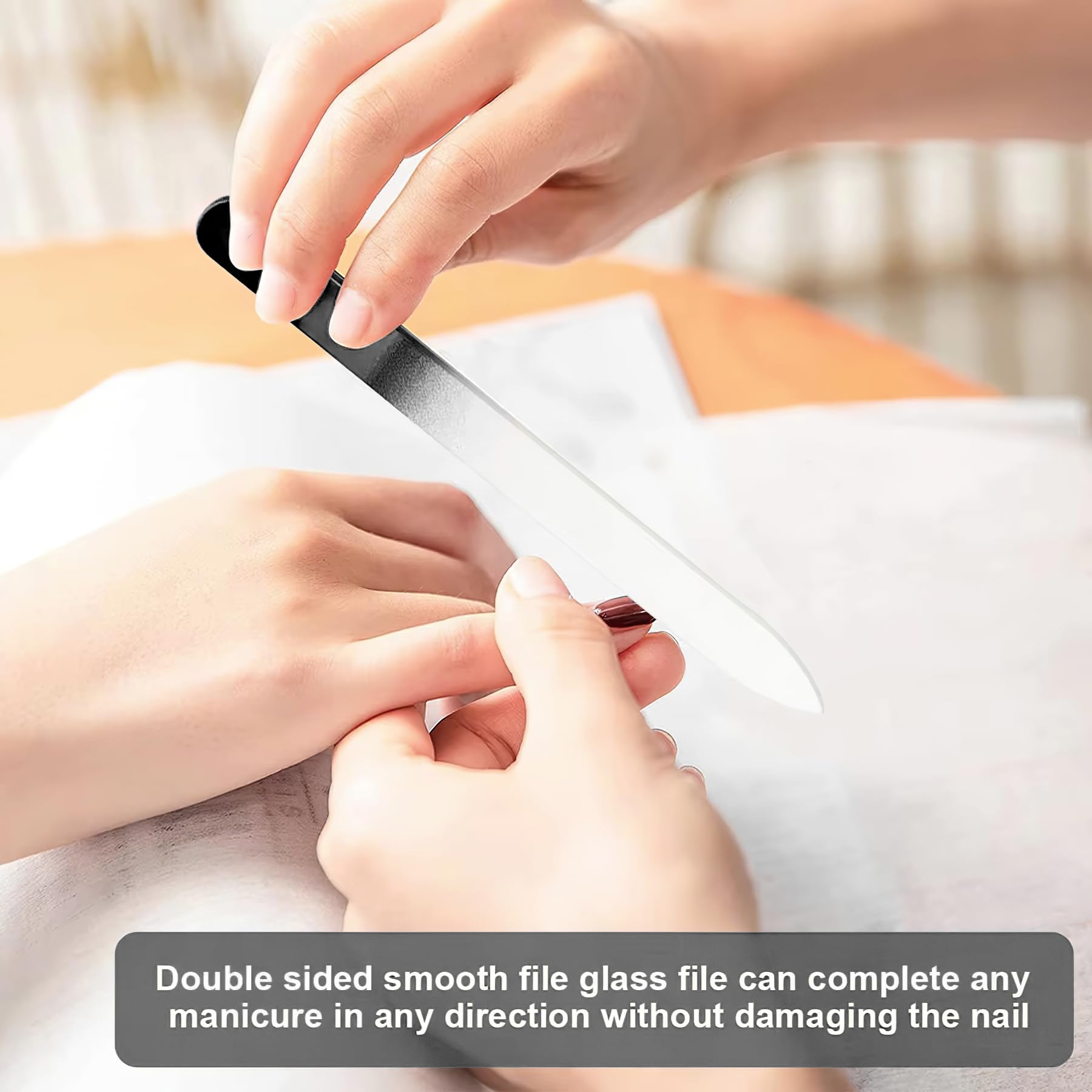 1 Pack Glass Nail File and Buffers Crystal Fingernail File for Natural Nail Double-Sided Fingernail Files Nail Care — view 5