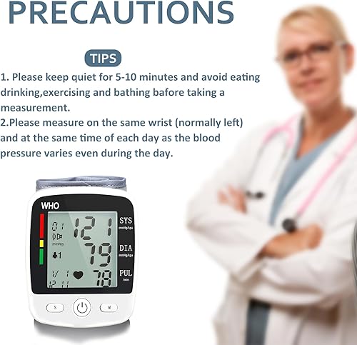 Miniatura 5 de Monitor de presión arterial, detector de latidos cardíacos irregulares, monitor automático de presión arterial de 90 x 2, memoria de lectura y