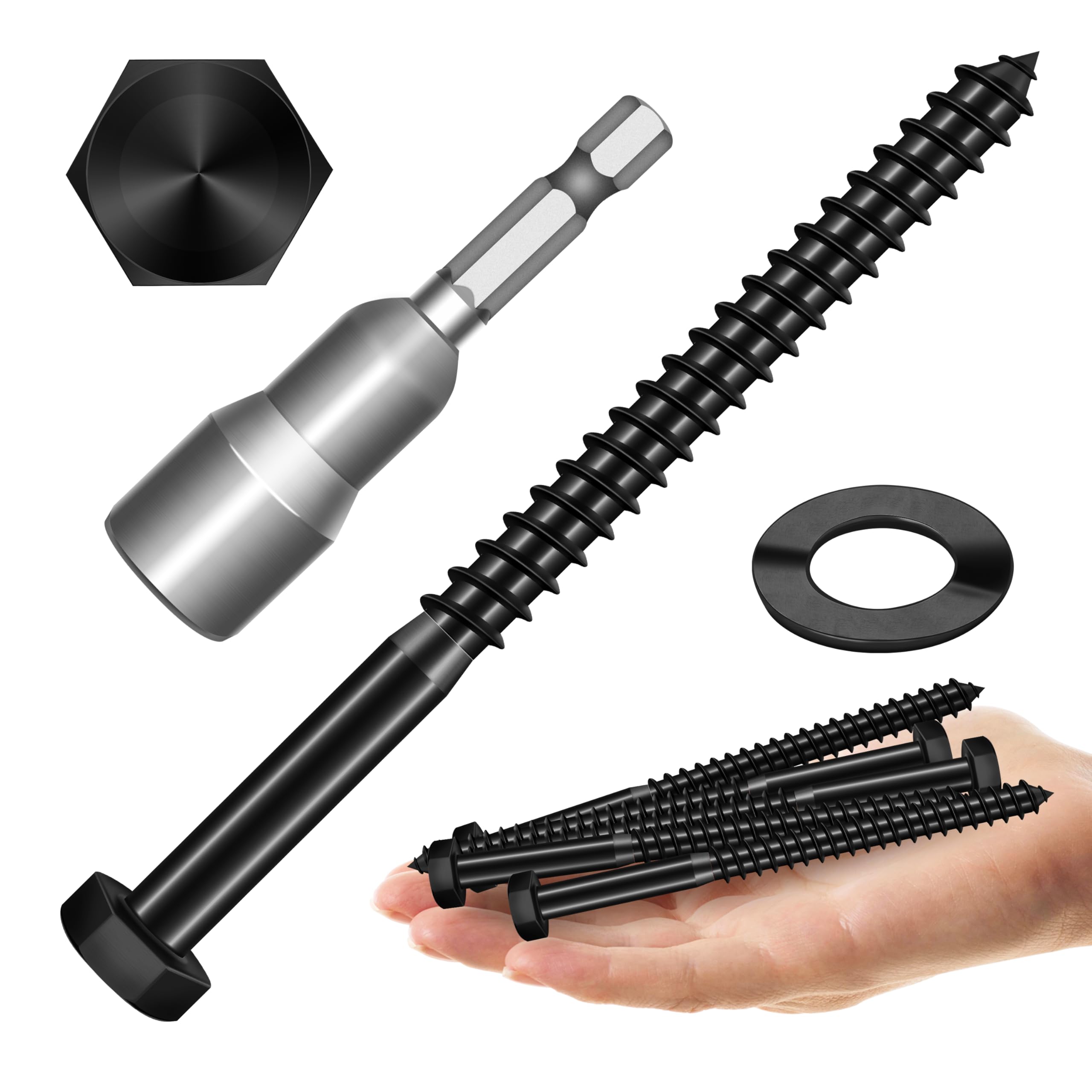Stainless Steel Lag Screws - 20 Sets, Heavy Duty -32