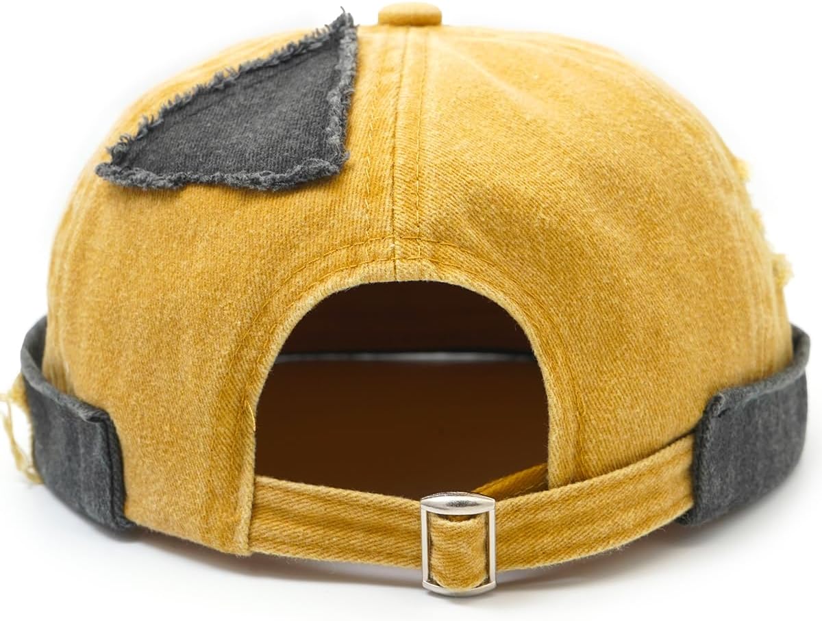 Mens Sailor Hats Brimless Denim Docker Caps Beanie - Image 4