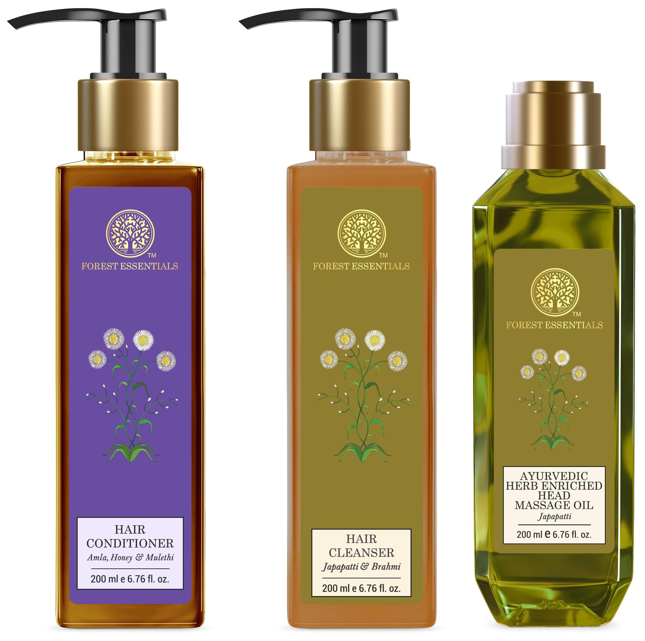 Forest Essentials Ayurvedic Herb Enriched Head Massage Oil Japapatti & Forest Essentials Hair Cleanser Amla, Honey & Forest Essentials Hair Cleanser Japapatti & Brahmi-image-16
