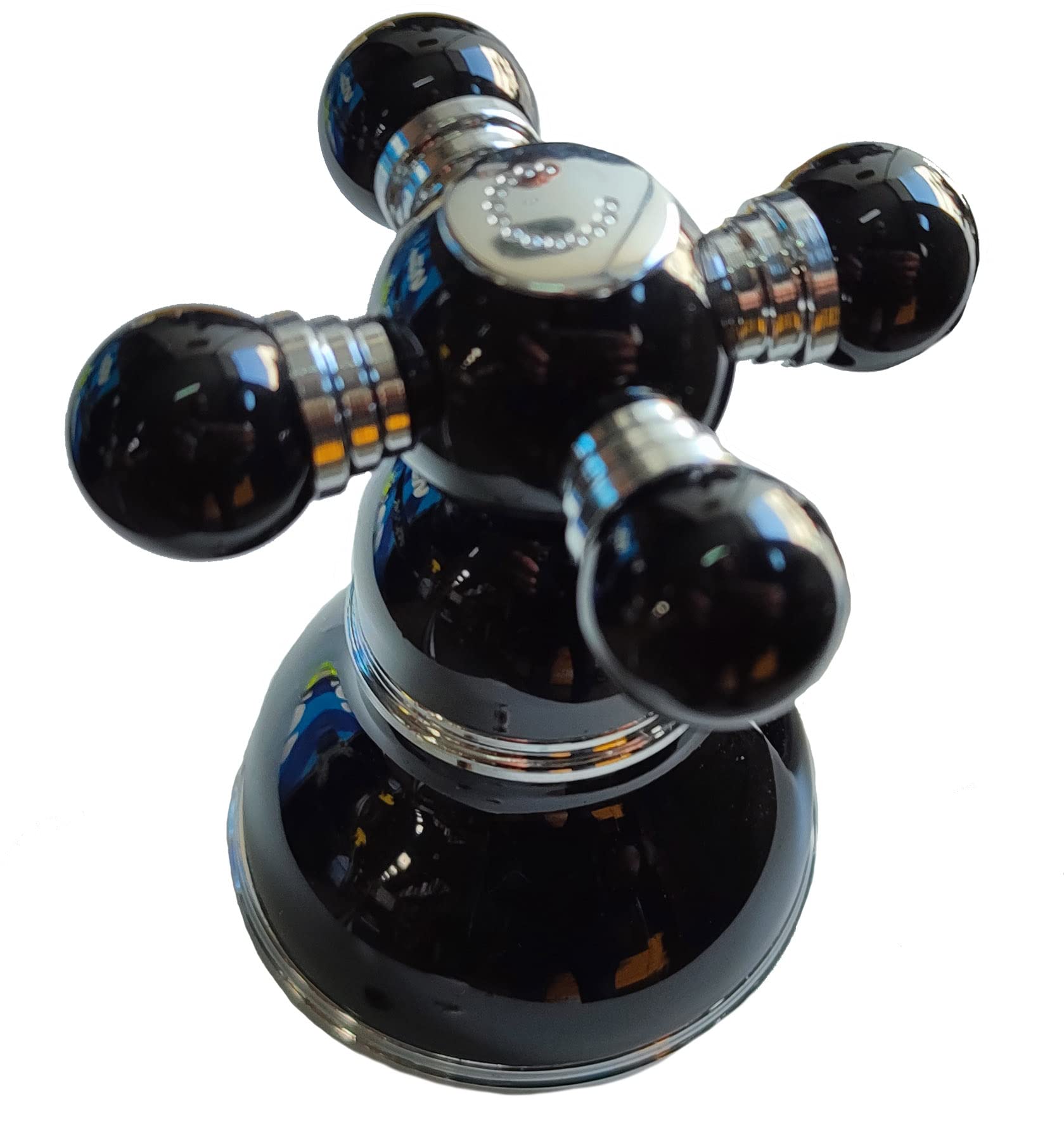 Nobili Gioielli Rubinetto Lavabo Batteria 3 Fori Nero e Cromo