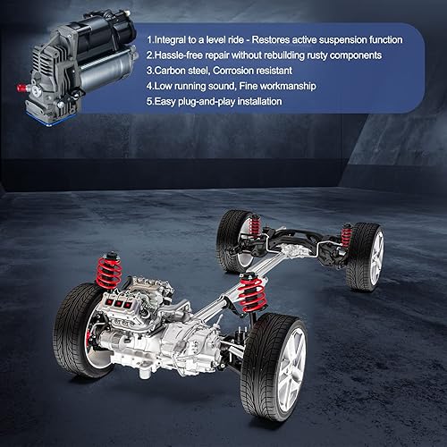 Miniatura 3 de BDFHYK Compresor de suspensión neumática compatible con Mercedes-Benz GL320 GL350 GL450 GL500 GL550 ML320 ML350 ML450 ML500, ML63 AMG, OE 949-911