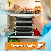 Vista 6 de Eupako 20 juegos de recipientes de preparación de comidas de 28 onzas reutilizables – Contenedores de plástico para almacenamiento de alimentos