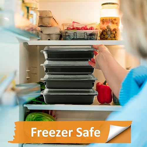 Miniatura 5 de Eupako 55 juegos de recipientes de preparación de comidas de 28 onzas reutilizables  Contenedores de plástico para almacenamiento de alimentos con