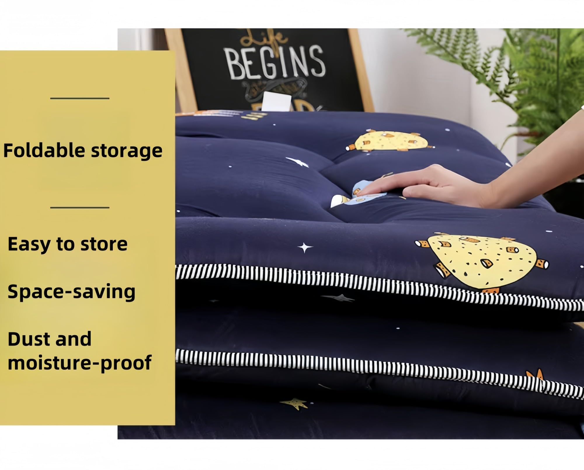 Materasso futon pieghevole, spessore 3 cm, per casa e campeggio, versatile materasso per dormitorio e lettino da pavimento