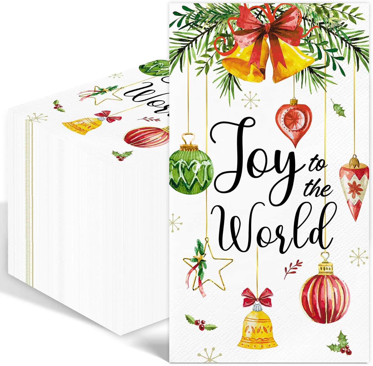 100PCS Winter Napkins Disposable Watercolor Pine Trees Paper Napkins 3 Ply Decorative Christmas Paper Hand Towels for Bathroom Winter Xmas Guest Napkins for Winter Holiday Christmas Cocktail Party