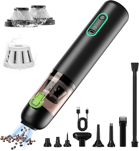 Car Vaccum, Rapair VC28 Handheld Vacuum, 4-in-1 Mini Vacuum Cleaner with 20000pa Suction Power, Rechargeable Vacuum with 3 Suction Modes, Portable Cordless Vacuum for Car, Home, Office Desk, Keyboards
