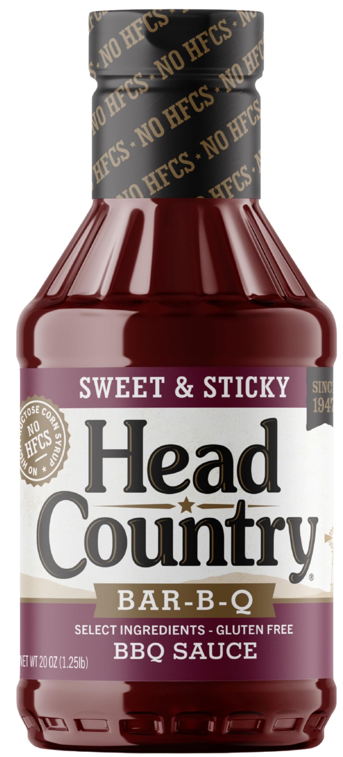 Head Country BBQ Sauce, Sweet & Sticky | Sweet & Robust Championship Barbecue Sauce Great on Beef, Pork & Chicken | 20 Ounce Bottle