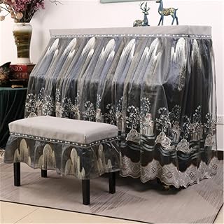 HERIOY Piano Dust Cover Piano Dust Cover Simple Piano Cover Beautiful Decoration (Color : Gray, Size : L)