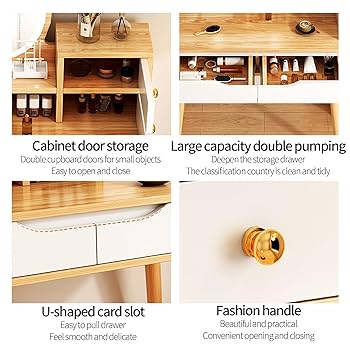 Amazon｜BOSSGE ドレッサー 3 色の調節可能なライト、鏡台収納