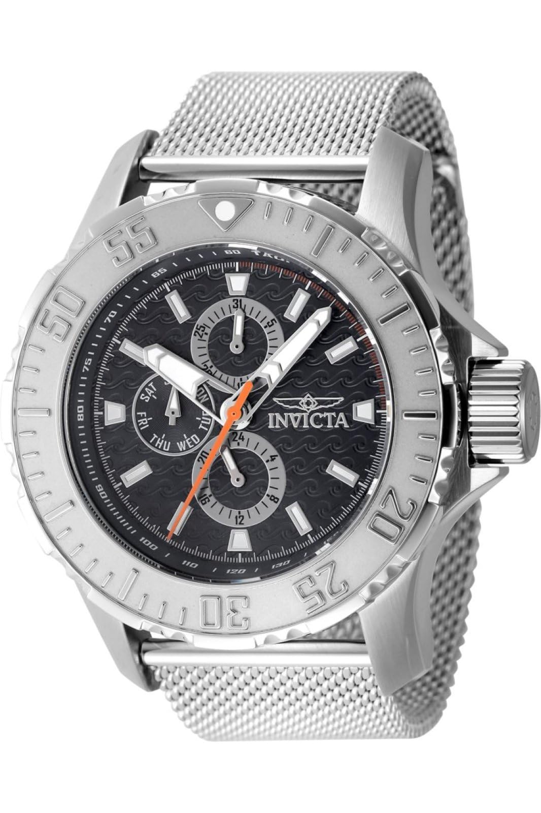 Invicta Vintage 48010 Reloj para Hombre - Impermeable - Analógico - Movimiento Cuarzo - Acero Inoxidable con Esfera Negro - 49mm