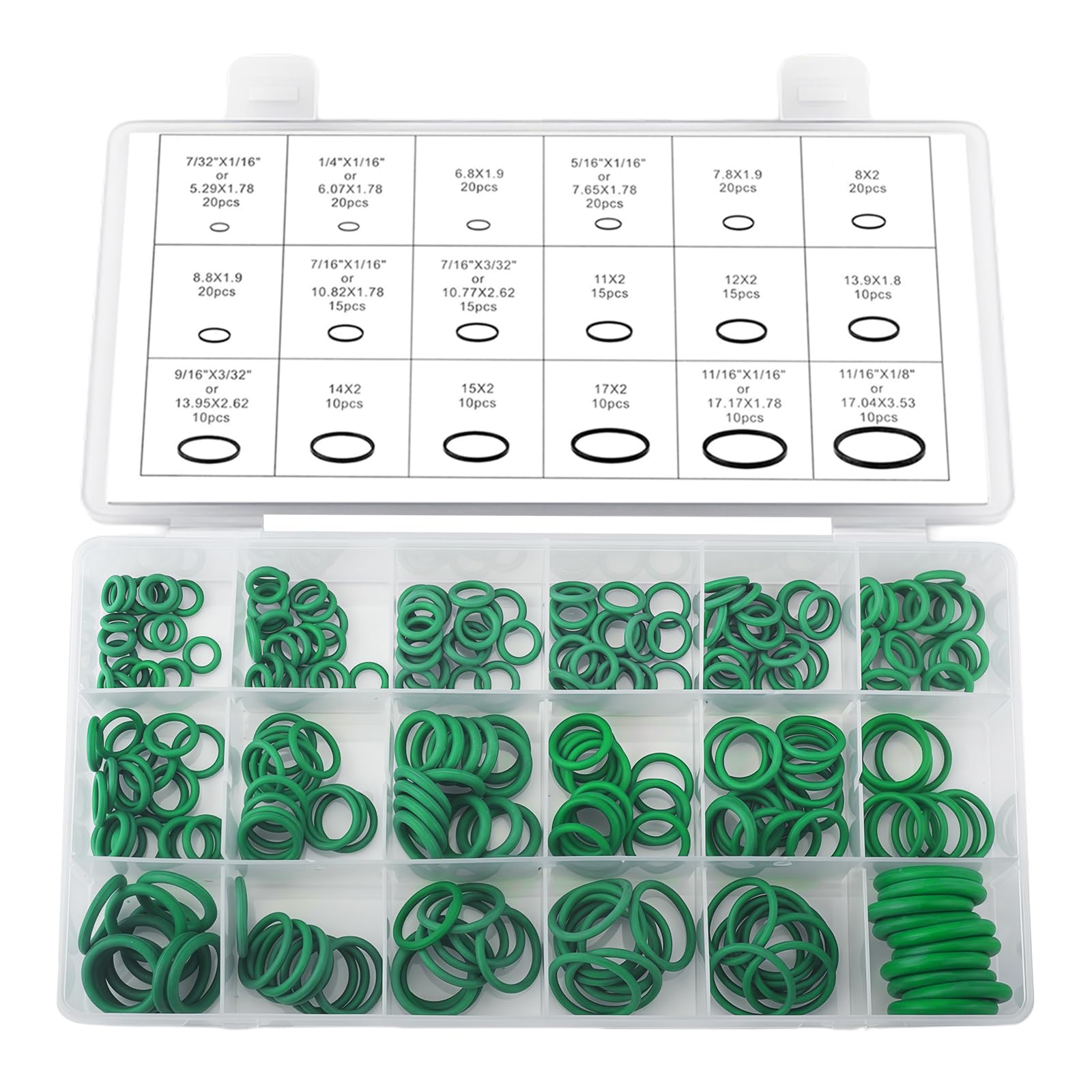 270 Pcs Automotive AC O Rings,Rubber O-Rings,O-Ring Gasket,Silicone O-Ring and Sealing Gasket for Car A/C Compressor and Professional Plumbing Faucet Seal Repair,Resist Oil and Heat