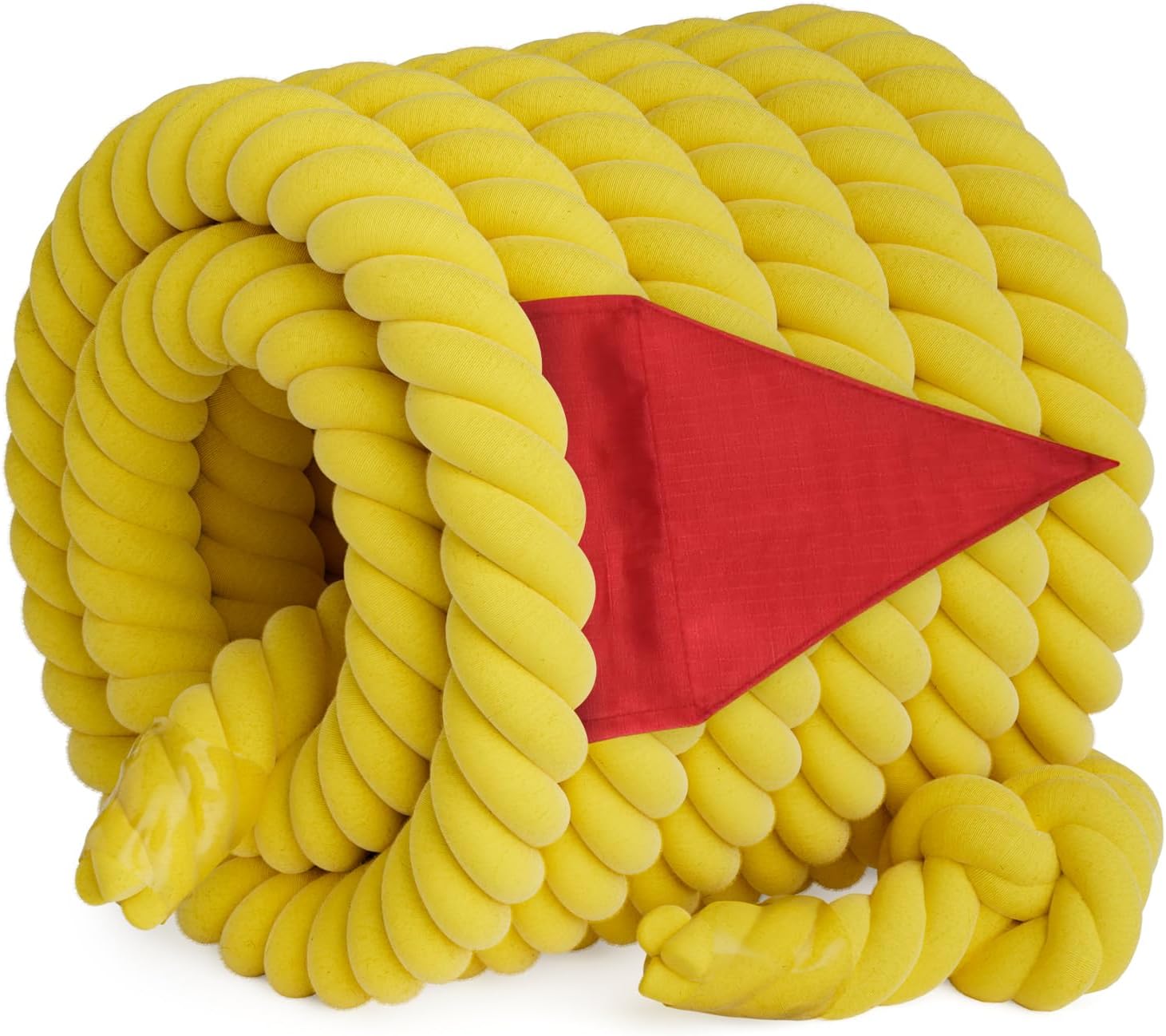 X XBEN Tug of War Rope with Flag for Kids, Teens and Adults 20FT, Soft Cotton Rope Games for Team Building Activities, Family Reunion, Birthday Party Yellow Bright Yellow 20 feet