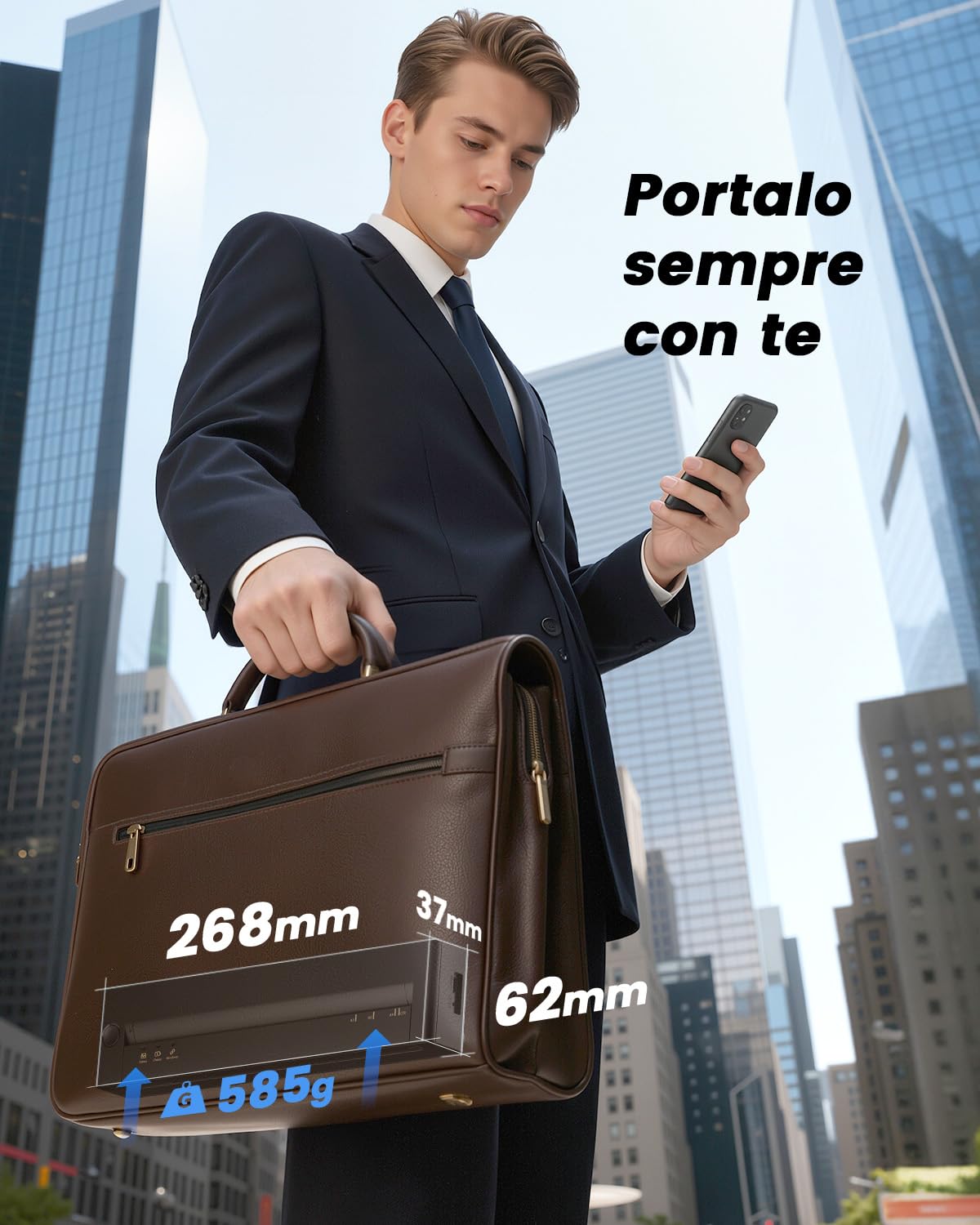 TATTMUSE Stampante portatile A4 da viaggio, stampante termica A4 Supporta il formato A4/A5/B5, piccola stampante portatile senza fili compatibile con telefono, laptop, stampante portatile per ufficio