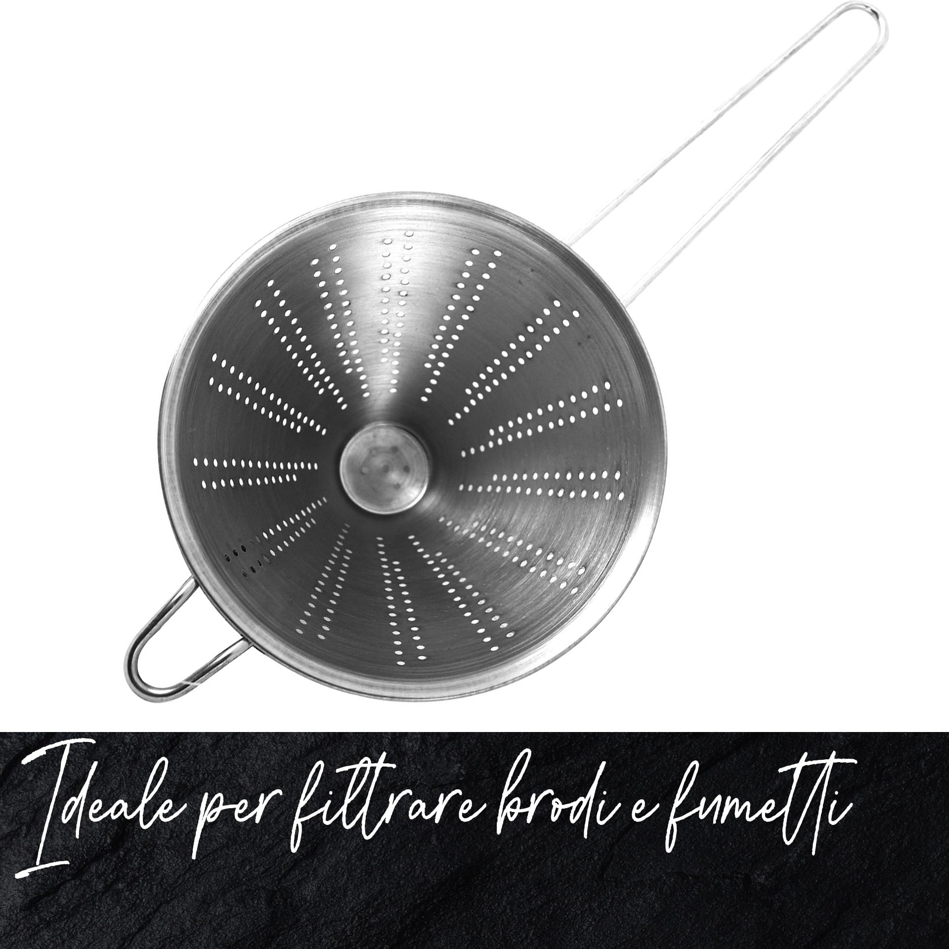 Fackelmann Set 2 Colini a Rete Fina Conici, Filtro da Cucina Professionale per Brodi, Salse, Zuppe, Spremute e Creme - Colino Cinese da 16 cm e 20 cm in Acciaio Inox - Lavabili in Lavastoviglie