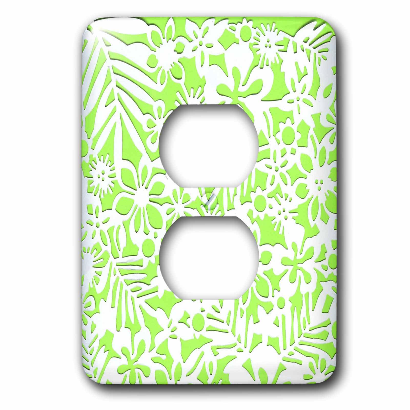 Prises de courant à habiller : cache floral 3dRose LSP_40801_15 blanc vert