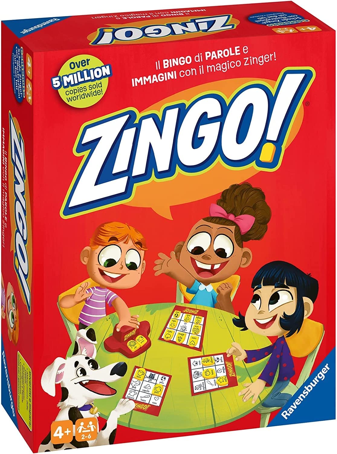 Ravensburger - Zingo Funny Tombola of Words and Pictures, 2-4 Players, Educational Game for Children and Girls 4+ Years, Italian Edition