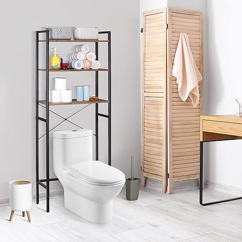 Miniatura 4 de ZENY Estante de almacenamiento sobre el inodoro organizador de baño independiente de 3 niveles estante de baño que ahorra espacio sobre el inodoro