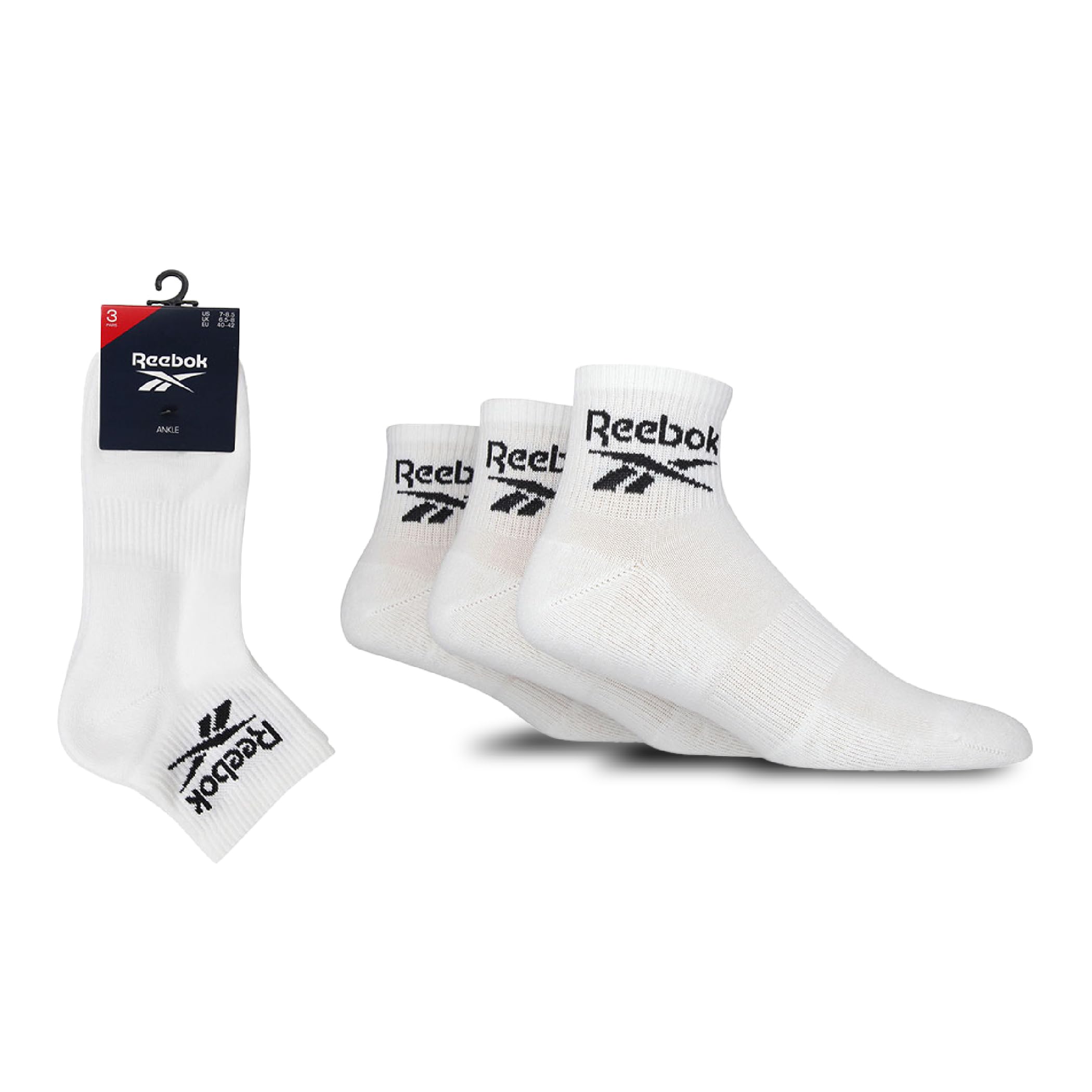 Reebok  White Core Ankle Quarter Socks in Size 6 - 12 Months, Sports Direct