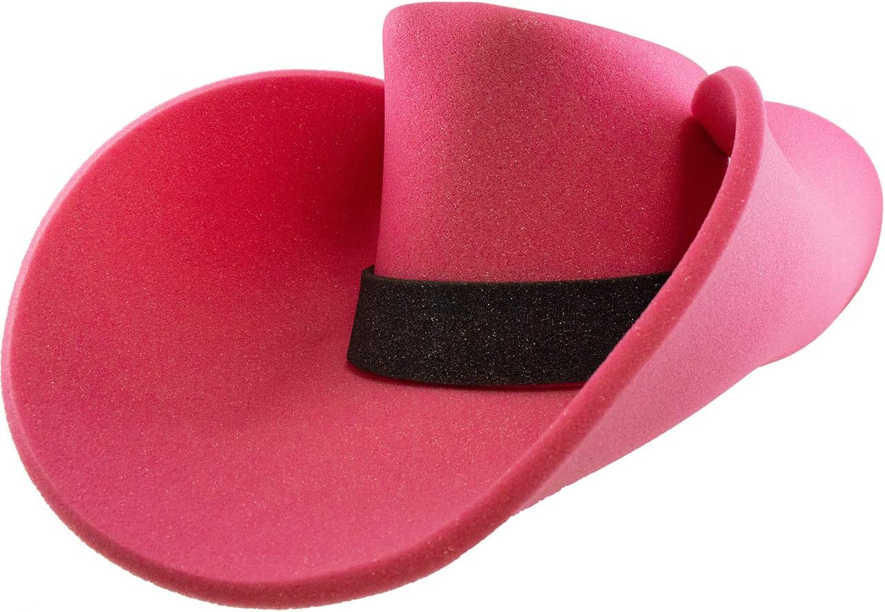 FUNSTITUTION Giant Foam Cowboy Hat - Oversized Huge Cowboy Hat - Silly, Crazy and Funny Pink Hats for Adults and Kids