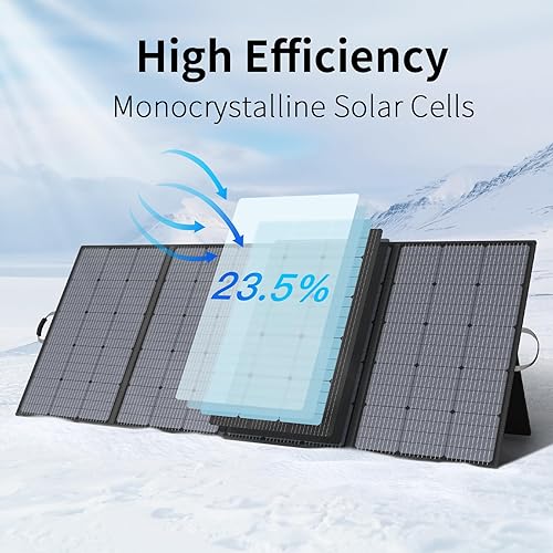 Miniatura 2 de Panel solar portátil de 400 W, paneles solares plegables ligeros completos con un soporte ajustable, cargador solar impermeable IP67 para campamento
