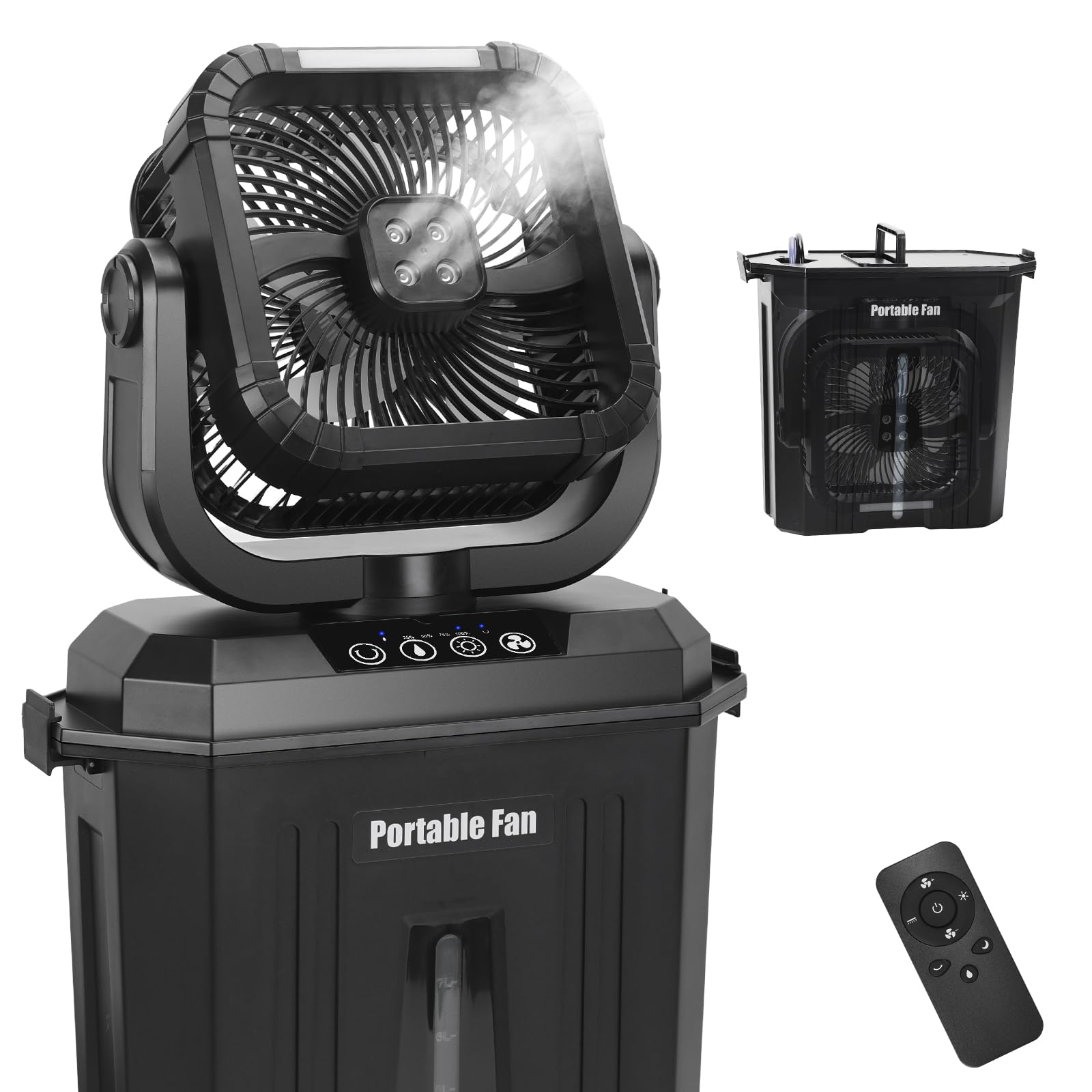 blessny Portable Oscillating Misting Fan with 12L Water Bucket