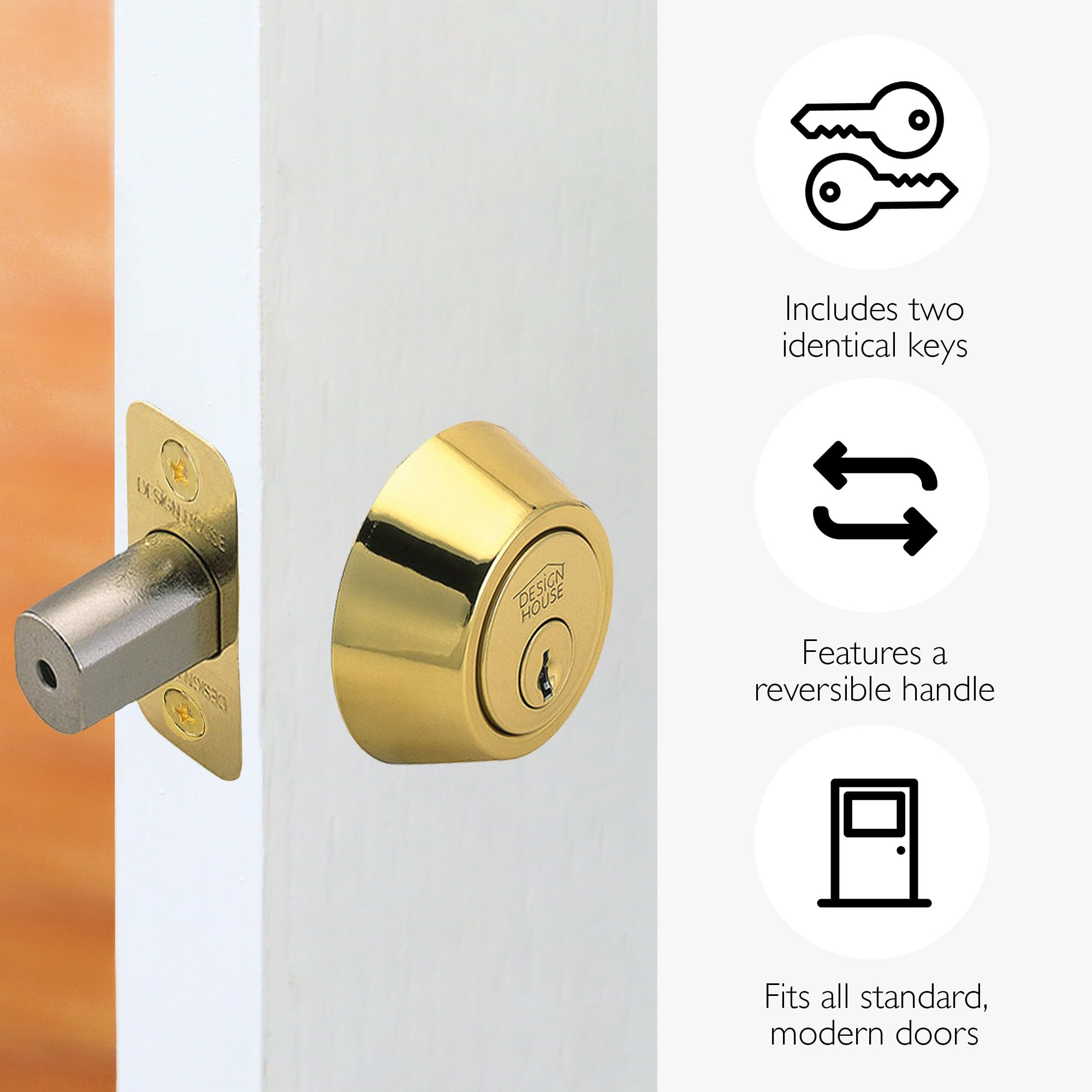 Amazon.co.jp: ダブルシリンダーポリッシュ真鍮デッドボルト。 : DIY