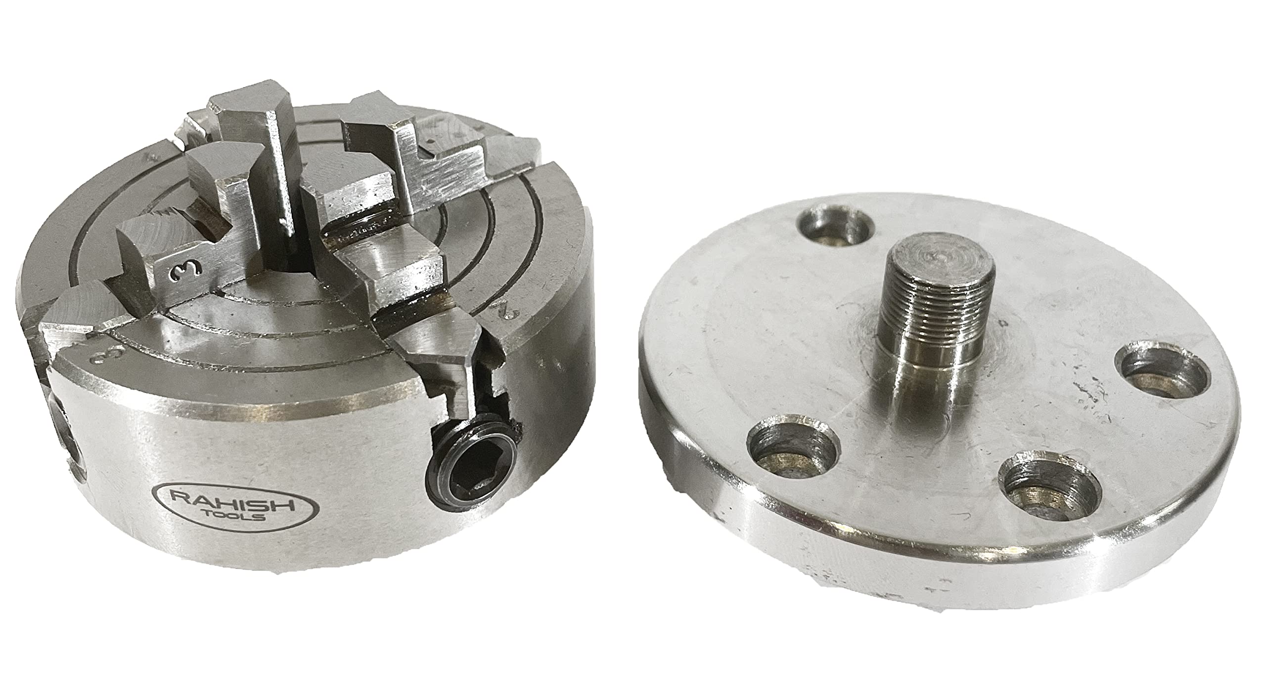 70 mm 4 mandíbulas Portabrocas para perros independientes M14 x 1 Unimat Rosca Torno con placa trasera y tuercas en T para fresado de mesa rotativa y herramientas de ingeniería