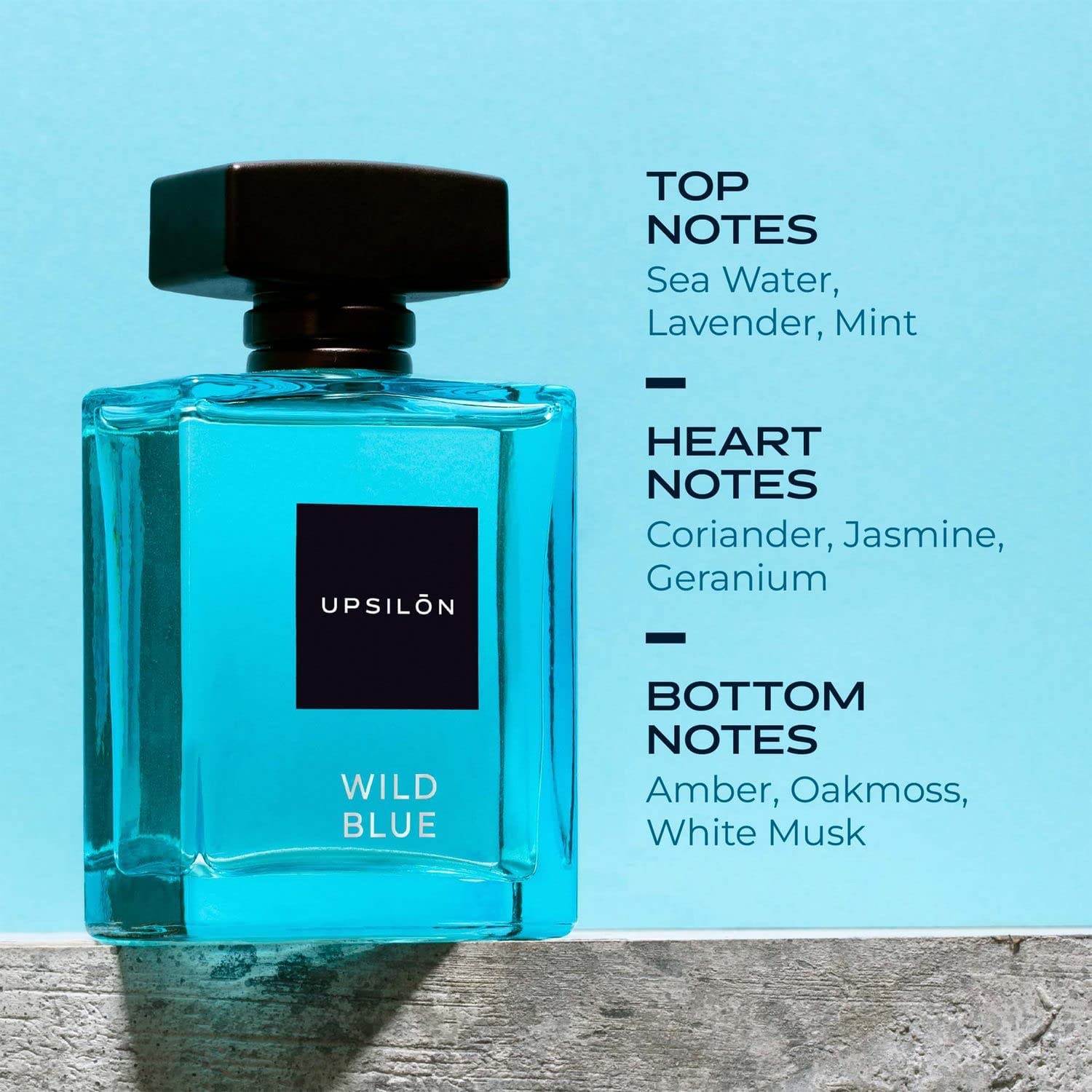 Upsilon WILD BLUE Perfume For Men 100ml | Luxury Perfume | 6 Hours Long Lasting Smell For Man | Double distilled 20% Concentration | Everyday Fragrance | Aqua Fresh Eau De Parfum |Premium Gift For Men
