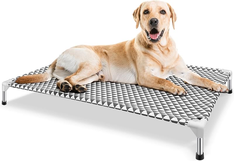 Cama elevada para cães em algodão com pés antiderrapantes Kuntrust – Extra Grande, até 54 kg