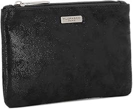Flora & Co - Grand Portefeuille Porte-Monnaie Femme Irisé - Petite Pochette Plate Brillant Multifonction - Trousse de Rangement - Souple et Léger - Noir