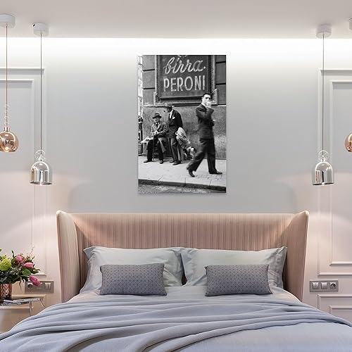 Miniatura 8 de AAHARYA Póster vintage de calle italiana en blanco y negro, arte de pared, lienzo para pared, pintura en lienzo, póster de arte de pared para