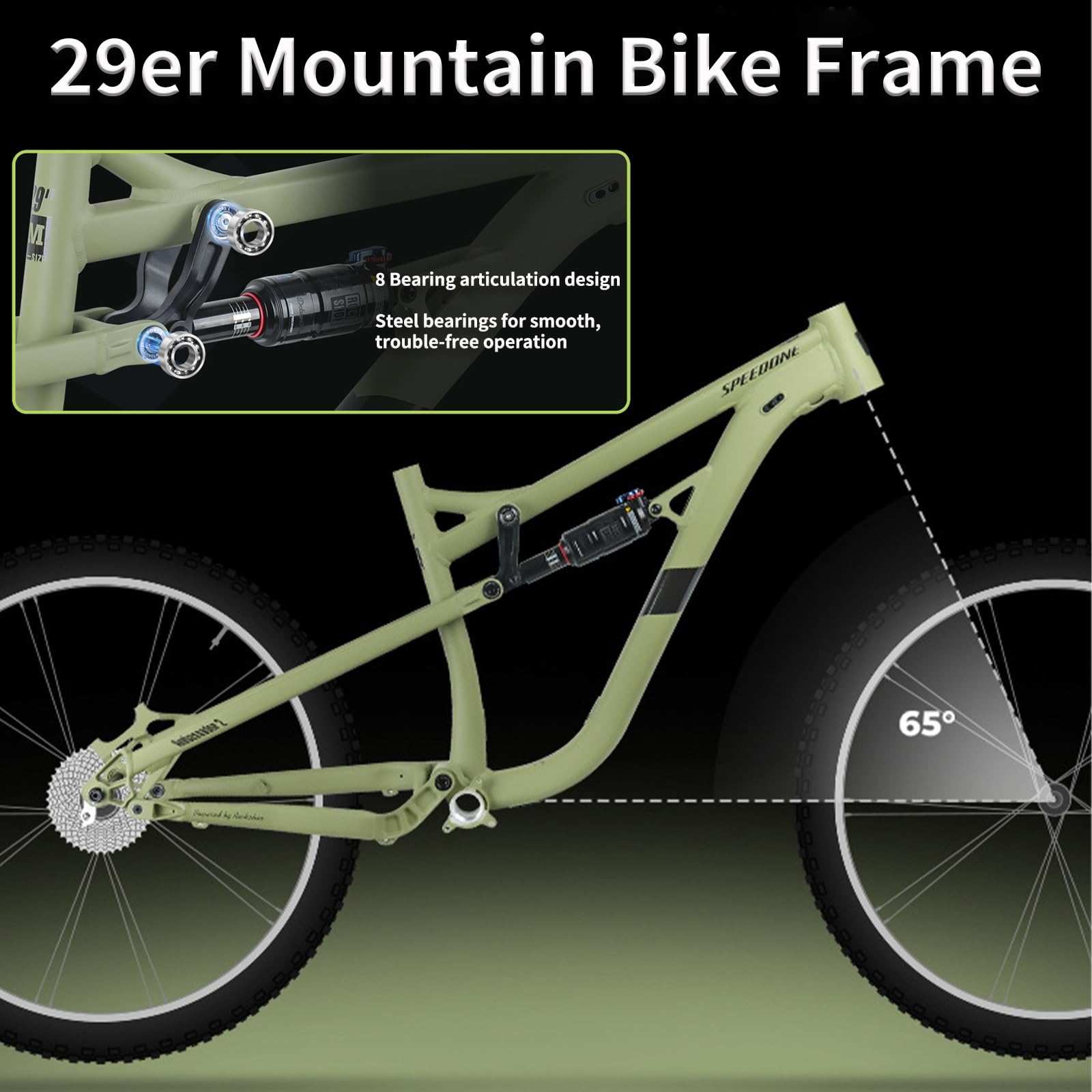 Rama rowerowa z pełnym zawieszeniem 29 ze stopu aluminium Górskie ramy zwiększające 148 mm miękki tylny amortyzator powietrzny rozmiar S/M/L wewnętrzne przejście